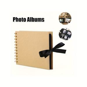 TEMU DIY 스크랩북 포토 앨범 - 60페이지, 결혼식, 기념일, 졸업식 등을 위한 크래프트 종이 공예 책 - 발렌타인데이, 어머니날, 부활절, 추수감사절, 크리스마스에 커플, 가족, 친구에게 완벽한 선물, 직사각형 종이 메모리 북, 인조 가죽, 스크랩북 스티커