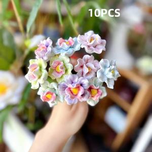 TEMU 세라믹 꽃 10개 세트 - 장인 정신으로 제작된, 영원한 꽃잎, 홈 데코 프로젝트에 이상적 - 발렌타인데이, 크리스마스, 어버이날 등에 적합