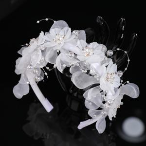 TEMU 아름다운 진주 장식과 함께하는 섬세하고 우아한 신부 헤어 콤, 아름다운 라인스톤 장식이 있는 신부 베일 헤어밴드와 함께합니다.