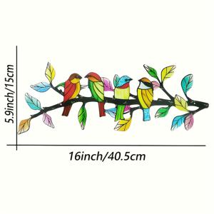 TEMU 새와 가지가 있는 독특한 금속 벽걸이 장식품 - 생생하고 디자인으로 정원, 파티오 및 거실 장식에 적합 - 전원 불필요, 간편한 설치, 야외 장식.