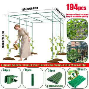 TEMU 194개/세트, 튼튼한 덩굴 식물 지지대, 크기: 70.87인치 x 70.87인치 x 70.87인치, 야외 정원, 마당 아치, 울타리, 채소 트렐리시 등에 적합 - 장미, 포도 덩굴 식물 지지대