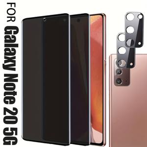 TEMU 삼성 갤럭시 노트 20 5G용 프라이버시 스크린 프로텍터 6.7인치 강화 유리 [2팩] 카메라 렌즈 보호기 포함 [2팩] 안티-스파이, 거품 없음, 9H 경도 HD, 전체 커버리지 유리 필름 삼성 갤럭시 노트 20용 (블랙)