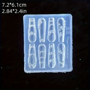 TEMU 소형 바인 네일 아트 실리콘 몰드, 창의적인 DIY 네일 장식, 착용 가능한 네일 실리콘 몰드, 네일 살롱 핫셀러, 레진 액체 몰드