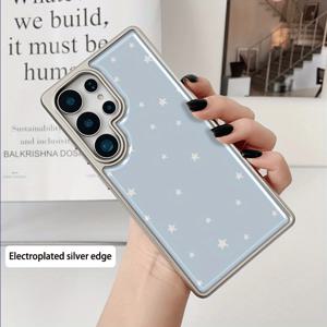 TEMU 블루 스타 패턴이 있는 에폭시 수지 워터 젤 폰 케이스, 갤럭시 S25 울트라/S25+/S25에드/S24페/24+/S24 호환 가능, 가족, , 남자친구, 가장 친한 친구를 위한 완벽한 생일 또는 휴일 선물, 만화 패턴 폰 케이스, 충격 방지 디자인, 스타일리시한 폰 액세서리, 내구성 있는 폰 케이스, 독특한 디자인, 가족 선물, 기술 애호가용