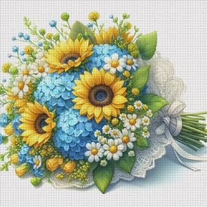 TEMU 1개 - 반자수 비즈 사이즈 14.17x14.17인치, 창의적인 꽃다발 테마, DIY 비즈 자수 재료 패키지, 독특한 아트 스타일, 거실 및 침실 장식에 적합한 비즈 자수 걸이 그림, 가족과 친구에게 이상적인 수제 선물