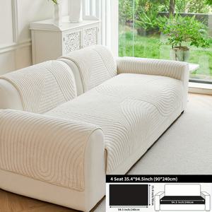 TEMU 1개 단색 플러시 엠보싱 소파 쿠션 커버, 가을 겨울용, 다인용 소파 커버, 퀸 사이즈 보호커버, 부드러운 원단 세탁 가능, 홈 데코, 거실 액세서리, 현대적 디자인, 내구성 좋은 소재, 고품질 소파 보호대, 애완동물 주인을 위한 가정 장식|쇼파쿠션|쿠션커버|3인용쇼파