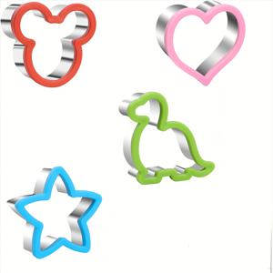 TEMU 4개 세트 샌드위치 커터 세트 - 공룡, 하트, 별 & 곰 쿠키 커터, 식품 등급 벤토 몰드용, 크리스마스에 가장 적합, 추수감사절에 완벽, 전기 샌드위치 메이커, 샌드위치 메이커 토스터, 샌드위치 토스터, 쿠키/빵 커터, 크리스마스 쿠키 커터, 베이킹 액세서리, 베이킹 도구 및 장비