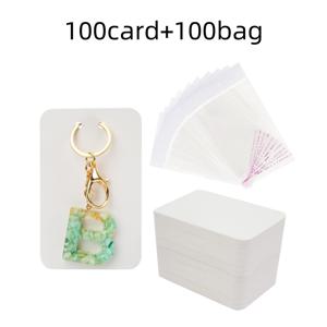 TEMU 100/200개 키체인 디스플레이 카드와 자체 밀봉 가방, 2.36 x 3.54인치(약 6 x 9cm) 키체인 카드 홀더, 보석 포장 용품용 (갈색/흰색/검정색) DIY 비즈 & 보석 액세서리, 보석 정리/보관, 보석 상자, 귀걸이/보석 디스플레이 카드