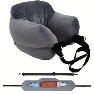 TEMU U자형 커버가 특징인 옷으로 채울 수 있는 여행용 넥 베개입니다. 조절이 가능하며 휴대하기 편리하며 부드러운 플러시 원단으로 제작되어 3일 동안 옷을 보관할 수 있어 짧은 여행, 출장, 비행기, 자동차에 적합합니다.|목베개