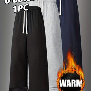 TEMU 남성용 업그레이드 라이닝 레그 조거 팬츠 (개별 판매, 3가지 색상 - ) - 신축성 허리밴드 + 사이드 포켓, 따뜻하고 편안한 소프트 플러시 라이닝, 겨울철 추위 방지. 캐주얼 아웃팅과 스트리트웨어 패션에 완벽