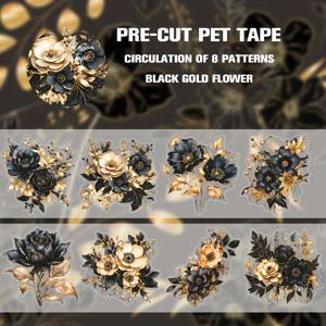 TEMU 1롤 (50mm x 2m) 셀프 접착 빈티지 멀티컬러 플로럴 와시 테이프 - 광택/무광 & 반짝이는 PET 필름 텍스처 - 불규칙한 꽃 패턴, 스크랩북, 카드 만들기, 저널링, DIY 공예용 - 영구 접착 장식 테이프|시트지