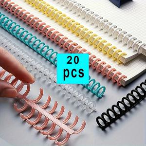TEMU 20권 다색 플라스틱 스파이럴 바인딩 밴드, A4 용지에 적합, 30홀 펀치 링 포함, 5mm 두께 강화 파손 방지 디자인, 길이 조절 가능 27.99cm, 노트북, 캘린더에 적합|A4용지