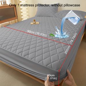 TEMU 1개 모던 라이트 베이지 통기성 부드럽고 편안한 대각선 그리드 패턴 매트리스 보호 커버, 단색 흡습 침대 커버, 매트리스 커버, 보호 커버, 봉투형, 매트리스 보호, 침구 (베개커버 미포함)|매트리스커버