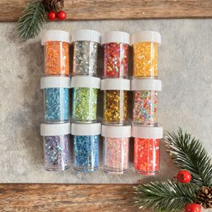 TEMU 12색 골드룩 반짝이는 별 키트 - DIY 공예용 세트, 파티 장식, 스크랩북, 슬라임 혼합용 반짝이는 글리터 별 - 오래 지속되는 내구성 있는 뚜껑 (12색 선택 가능)|슬라임