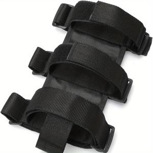 TEMU 비상 안전을 위한 조절 가능한 검은색 천 소재 화재 진압기 스트랩과 보안 버클, 화재 진압기 홀더 | 조절 가능한 스트랩 디자인 | 강력한 부착 지점