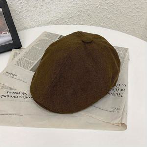 TEMU 남성용 블랙 팔각형 모자, 봄/가을 트렌디, 화가 오리 부리 모자, 베레모, 여름용 가벼운 스타일.