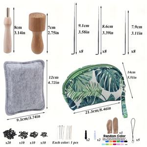 TEMU 18색 울 로빙 펠팅 키트 수납 가방 포함 - DIY 울 펠트 공예를 위한 도구 및 액세서리가 포함된 완벽한 니들 펠팅 스타터 세트