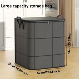 TEMU 1개 대형 패널 수납 가방, 신형 접이식 의류 정리 가방, 확장형 계절용 이불 수납 가방, 더블 지퍼 이사용 짐 정리 박스, 옷장용, 속옷 및 더러운 옷 바구니