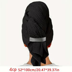 TEMU 4개 울트라 소프트 코랄 플리스 헤어 드라이 타월 - 흡수력 및 빠른 건조, 안전한 탄성 밴드 포함 - 머리에 부드럽고 내구성 있는 욕실 필수품, 블랙, 그레이, 핑크, 베이지 색상