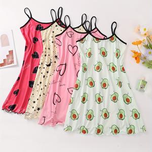 TEMU 여성용 섹시 슬립 드레스 수면복 세트 4pcs