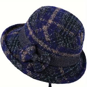 TEMU 1개 여성용 트위드 어부 버킷햇 - 가벼운 보온 겨울용 트위드 패턴 (노인 & 어르신 적합) 야외, 휴일, 추수감사절용 - 신축성 없는 편안한 디자인|모자|벙거지모자