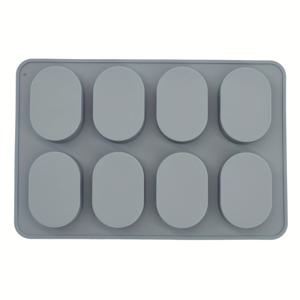 TEMU 수제 비누, 양초 및 석고 공예용 논스틱 타원형 실리콘 몰드 - 쉬운 탈형 8구 디자인, DIY 공예 도구