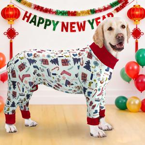 TEMU 사랑스러운 프린트 애완동물 잠옷 1개, 부드럽고 신축성 있는 소재, 중간 크기 이상의 암수견에게 적합