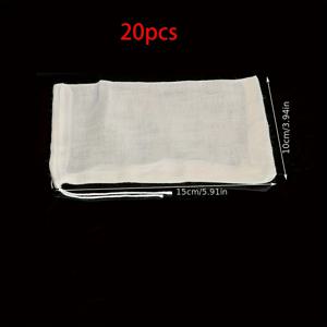 TEMU 20개 무슬린 드로스트링 백 세트 - 천연 무세척, 커피, 차, 육수, 향신료 보관에 적합 - 필수 주방 및 식사 용품 (2가지 사이즈로 제공)