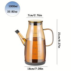 TEMU 미끄럼 방지 고탄소 유리 오일 병은 바베큐, 요리, 베이킹, 샐러드, 튀김, 식초, 간장 스프레이 등에 적합합니다. 에어프라이어, 주방, 레스토랑, 생일 파티에 이상적입니다.