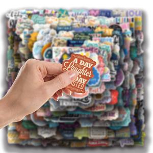 TEMU 200개 동기부여 명언 스티커 세트 - 물병, 노트북, 책에 적합한 비닐 스티커, 감동적인 문구와 심미적 디자인, 쉽게 붙이고 제거 가능하며 내구성 강함