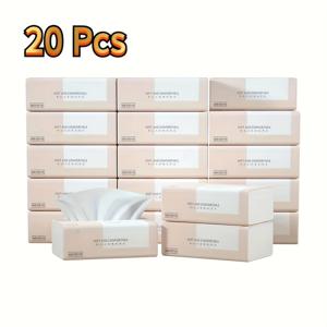 TEMU 휴대용 티슈 20개입 / 곰돌이 티슈 10개입 / 엑스트라 핑크 티슈 10개입 / 엑스트라 화이트 티슈 12개입, 가정용 도매, 오리지널 나무 종이, 휴대용 풀아웃 티슈, 위생용지