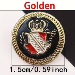 TEMU 10개 우아한 남성용 메탈 실드 크라운 버튼, 은빛 패셔너블 영국 스타일 오일 드롭 핸드 소잉 버클, 셔츠, 재킷, 및 정장에 적합 - 골든, 칼리지 스타일, 수제 홈 소잉 용품