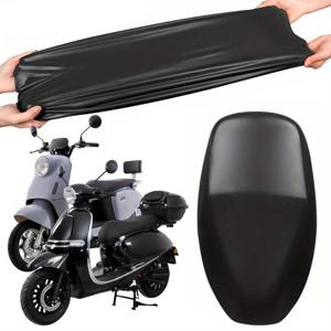 TEMU 오토바이용 올웨더 인조 가죽 시트 보호 커버, 방수 및 UV 저항, 스쿠터 및 모페드용 조절 가능한 드로스트링 포함