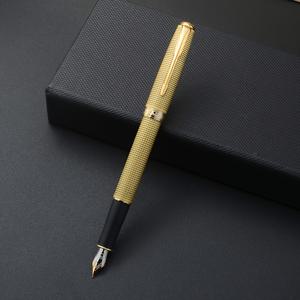 TEMU 진하오 브론즈 시리즈 만년필 - 우아한 골드 & 블랙 인체공학적 금속 바디, 미세한 펜촉 및 스냅온 캡 비즈니스 전문가 & 서예 애호가를 위한 - 이상적인 럭셔리 선물 (잉크 미포함), 메탈릭 마감 펜 | 정교한 펜 디테일