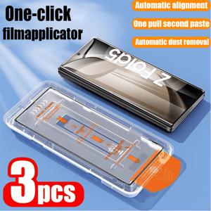 TEMU Fold3/Z Fold 4/Z Fold5/Z Fold 6용 먼지 없는 설치 고화질 강화 유리 3개 세트/스크린 프로텍터, 9H 방수 레이어 전체 커버리지 접착 지문 방지 및 눈부심 방지 99% 광선 투과율 휴대폰 화면 보호에 적합한 비용 효율적인 선택