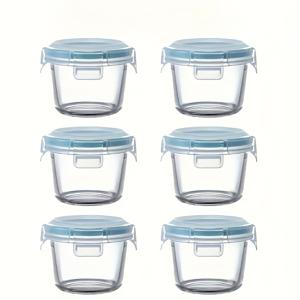 TEMU SHAON 6개 세트 유리 식품 보관 용기 - 냉장고 및 전자레인지 사용 가능, 누수 방지, 과일, 간식, 피크닉에 적합, 할로윈과 크리스마스 파티 필수품