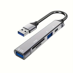 TEMU USB 2.0 Type-C 데이터 및 USB 3.0 TF SD 확장 지원 USB-C SD 카드 리더기. 플러그 앤 플레이 디자인으로 고속 데이터 전송 제공. 아이패드 프로, 맥북 에어/프로, 크롬북, 델 XPS, S10/S9와 호환.