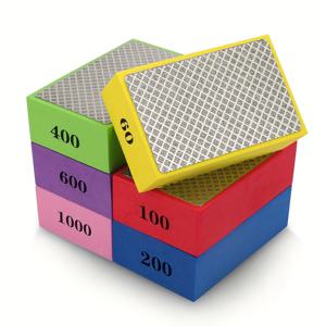 TEMU 6개입 핸드헬드 연마 패드, 60/100/200/400/600/1000 그릿 연마 패드, 타일 도구 연마 패드, 연마 블록, 타일, 유리, 돌, 대리석, 화강암 금속 연마용
