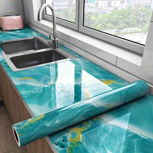 TEMU 3가지 사이즈, 1롤 접착식 주방 방수 오일 방지 벽지 - 스토브탑, 카운터탑, 타일, 캐비닛, 테이블용 마블 필름 스티커. 거실, 침실, 주방, 욕실에 적합한 선물로 딱 좋은 제품|시트지