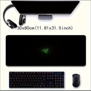 TEMU 대형 R-Razer 클래식 패턴 게이밍 마우스패드, 미끄럼 방지 고무 사무실 데스크 매트 (30*60cm, 30*70cm, 30*80cm, 40*80cm, 40*90cm), 기계식 키보드용, 고급 선물용 마우스패드