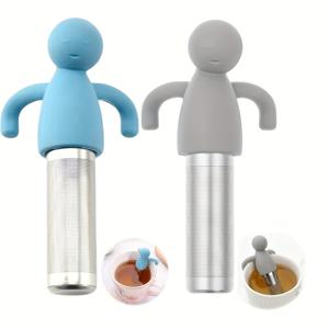 TEMU 2개 세트 스테인리스 티 인퓨저 - 미세 메쉬 & 내열 실리콘 핸들, 컵/머그용 잎차 사용 가능