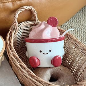 TEMU 귀여운 케이크 모양의 단품 향신료병, 고품질 세라믹 조미료 및 향신료 도구, 소금 및 후추 용기, 테이블 장식, 다양한 가정 식사 시나리오에 적합, 단품 235ml/7.95oz.