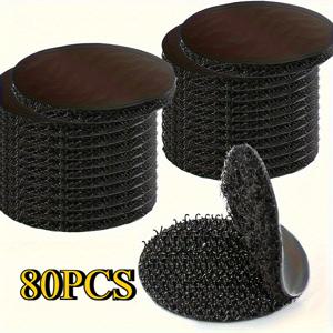 TEMU 80개입 튼튼한 스트립 - 원형 양면 후크 테이프, 실내 및 실외에 적합한 잔여물 없는 접착제 (직물, 플라스틱, 인조 가죽, 금속, 나무), 테이프, 접착제 & 패스너, 패브릭 부착, 듀얼 텍스처 디자인