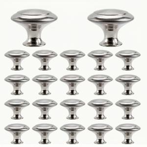 TEMU 실버 색상의 원형 서랍 손잡이 20개 세트입니다. 캐비닛용으로 디자인되었으며, 단일 구멍 버섯 모양을 특징으로 하며, 서랍, 옷장, 서랍장, 찬장, 옷장, 문, 주방에 적합합니다. 나사 포함.