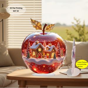 TEMU 2D 플랫, 모양의 크리스마스 하우스 장식품, 아크릴 재질, 데스크탑 장식, 수집품, 친구 및 어린이를 위한 축제 선물로 적합.