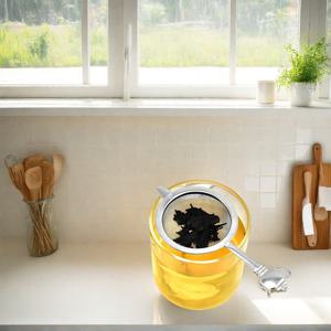 TEMU 1개 스테인리스 스틸 304 티 인퓨저, 가정용 미세 메시 티 스트레이너 (손잡이 포함), 잎사귀 티 여과용. 긴 손잡이 미싱 검사 세트, 여행용 야외 티 세트, 야외 풍경에서 티 즐기기, 주방 티 세트