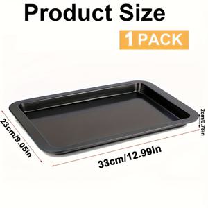 TEMU 1개/2개 탄소 비스틱 오븐 베이킹 트레이 & 쿠키 시트 - 대형 & 소형 직사각형 오븐 - 둥근 모서리가 있는 검정색 베이킹 트레이, 홈, 크리스마스, 빵, 케이크용 오븐 랙 호환 (1인용 또는 2인용)