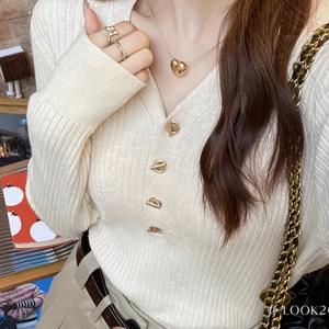 TEMU 여성용 V넥 스웨터, 초가을 신상 부드럽고 매끄러운 화이트 베이스 레이어, 클래식 엘레강스 스타일 긴팔 탑, 레이어링 또는 외출용