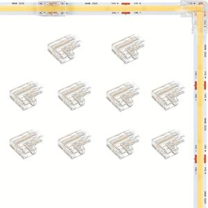 TEMU 2핀 L자형 8mm 솔더리스 코너 커넥터 & 2핀 8mm COB LED 커넥터 - 내구성 좋은 플라스틱, 배터리 불필요, 2핀 COB LED 스트립 조명용, 간편한 설치, 세련된 커넥터 디자인, 견고한 커넥터 디자인, led 스트립 커넥터, led 줄조명 컨넥터, 연장 커넥터 투명, cob 라이트 스트립 어댑터 플러그, 레일등연결, led 연장소켓