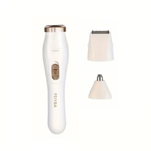 TEMU 여성용 3-in-1 전기 제모 & 트리밍 키트 - USB 풀 바디 & 페이셜 제모기, 겨드랑이 면도기, 비키니/등/겨드랑이/코 트리머, 휴대용 제모기, 민감성 베이지, 그루밍